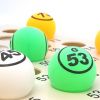 Bingo Balls: Ping Pong Balls Set, Double Numbered 1-75, 5 Mixed Colors: Blue, Green, Red, White, Yel